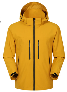Giacca con Cappuccio Off-White, Impermeabile e Traspirante, Cerniera Nera a Contrasto, Logo Personalizzabile, Vendita all'Ingrosso - Product Image 2