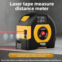 Mètre à ruban laser numérique SIKE, portée laser multi-longueurs 5M+, étanche, verrouillage automatique, stockage de données pour le bricolage