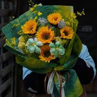 Papier d'emballage texturé imprimé à l'encre - Bouquet floral thématique - Fournitures de bricolage pour la création d'emballages