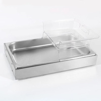 Vitrine Réfrigérée Commerciale en Acier Inoxydable pour Buffet de Restaurant et Hôtel, avec Plateau Alimentaire Pleine Taille et Boîte à Glace