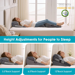 Ensemble de 3 oreillers triangulaires en mousse à mémoire de forme orthopédique pour après une chirurgie, oreiller réglable pour dormir - Product Image 6