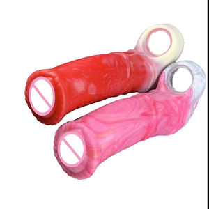 Großhandel Cock Sleeve Extender Kondom flüssige Silikon-Penisverlängerung mit Cock-Ring für Paare verspätete Ejakulation - Product Image 1
