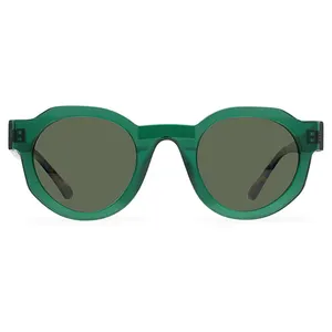 Occhiali da sole in stile retrò di nicchia con glassa Full Frame acetato opaco occhiali da sole da uomo classici verdi