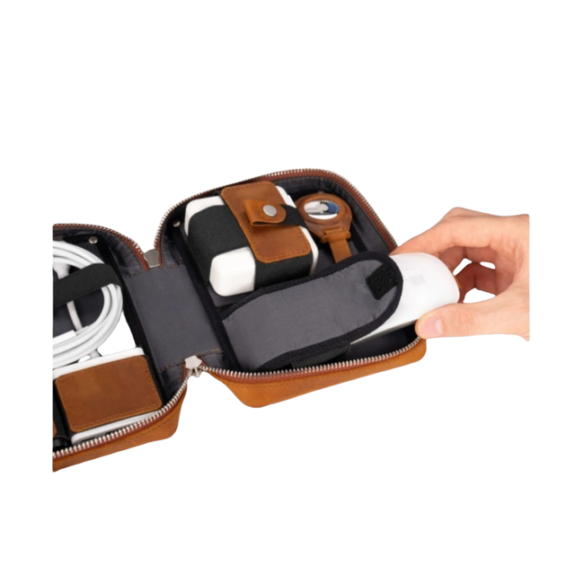 Electronic Organizer PU Leather Travel Cable Organizer Bag Electronic Accessories Carry Case Pouch