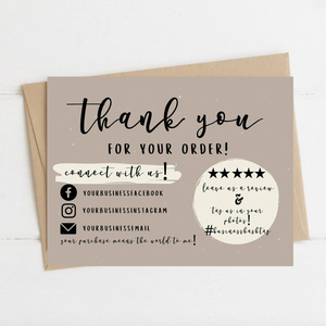 Carte De Remerciement Personnalisée Personnalisée Impression Écologique Achat Merci Carte De Commande pour Soutenir Les Petites Entreprises - Product Image 4