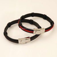 Bracelet en cuir pour homme, fait main, style punk, double couche, cordon tressé, fermoir en acier inoxydable, bracelet décontracté pour homme, bijoux tendance