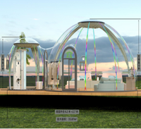 Cabaña Romántica de 2.7m con Cielo Estrellado, Casa Prefabricada Tipo Domo, Carpa Transparente de Policarbonato