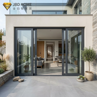 Porte coulissante en aluminium à rupture de pont thermique, sur mesure, de luxe, robuste, à 3 rails, pour terrasse, idéale pour projets de villas
