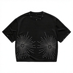 Camiseta de jersey lisa deportiva informal para hombre, nueva, de algodón pesado de 210 g, manga corta holgada, anti-bolitas, lisa, transfronteriza - Product Image 3