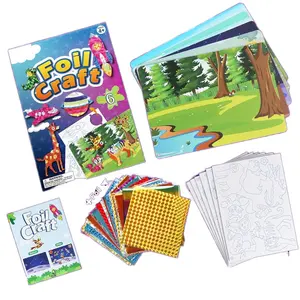 Art Kit giocattoli per bambini animali auto spaziali, Foil adesivi arte forniture artigianali