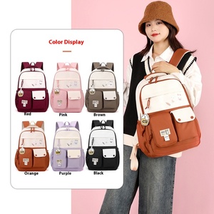 Factory Supply Fashion Waterproof Double Shoulder <b>Backpack</b> Students Boys Girls Letter Pattern Polyester Lining Zipper - Product Image 2