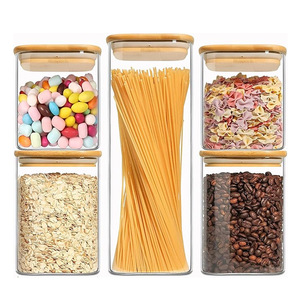 Pot de stockage d'épices de qualité alimentaire à haute teneur en borosilicate couvercle scellé en verre direct d'usine classique pour le stockage de cuisine céréales de fruits secs - Product Image 2