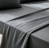 Ensemble de literie 4 pièces de couleur unie, drap-housse durable et drap plat en microfibre douce, et 2 taies d'oreiller pour lits jumeaux, doubles, queen et king