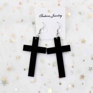 ERS040AH009 एक्रिलिक पेंटाग्राम बालियां Monstera कैक्टस काले पार कान की बाली केकड़ा लॉबस्टर एक्रिलिक कान की बाली - Product Image 5