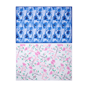 ผ้าเช็ดตัวไมโครไฟเบอร์แบบซักได้พิมพ์ลายดอกไม้สองแพ็คชุดผ้าเช็ดตัวครัวชาแบบออกแบบได้ตามต้องการ - Product Image 2
