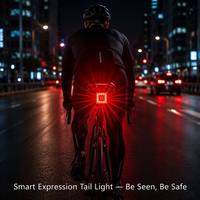 LED-Fahrrad-Rücklichter Intelligente Bremssensor-Rückleuchte Aluminiumlegierung USB-C 6 Modi 35H Ultra-Lange Akkulaufzeit Nachtfahrt Radfahren