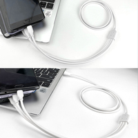 Câble de charge USB 3-en-1 en PVC blanc 2.8A/3A à charge rapide pour iPhone, Samsung, appareils Android, compatible Type C, imprimante