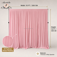 Rideau de fond de scène ANNIELU Factory rose pâle en spandex 2 voies, pré-cousu, à drapage spectaculaire pour mariages, événements et fêtes