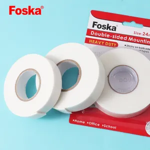 Foska White Adhesive 24mm 2m 2.5m Double Side Foam Tape Waterproof EVA Foam Tape For Home Office Decoration