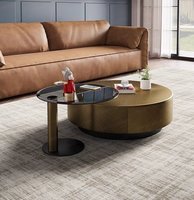 Table basse ronde moderne minimaliste italienne en acier inoxydable pour petit appartement de luxe, meubles de maison