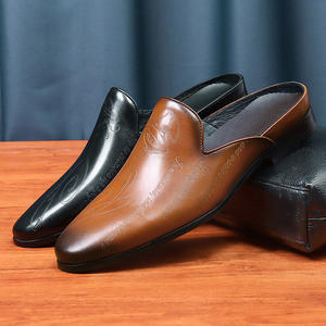 2025 new designer shoes trendy leather men's Shoes leather front-up heel-less leather half-sandals Breathable casual Shoes - Product Image 4