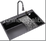 Évier de cuisine intégré Nano Black avec égouttoir inclus - Product Image 5