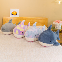 Oreiller de sommeil en peluche de requin mignon avec rembourrage en coton PP Doublure en fourrure de lapin coréen 31-50cm Cadeau confortable