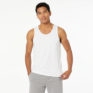<b>Men's</b> <b>Ribbed</b> Tank Top Casual Sleeveless Cotton <b>Vest</b> Eco-Friendly Quick Dry Front Muscle Shirt Lightweight Breathable Gym - Product Image 1