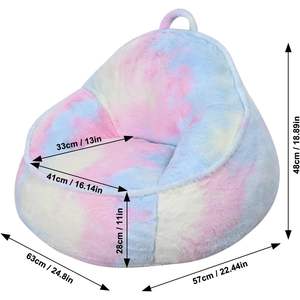 Sillón Puff Moderno de Tela de Terciopelo Relleno de Espuma para Niños de 3 Años, Portátil, con Funda Extraíble, Confortable para Niños Pequeños - Product Image 6