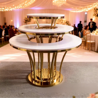 Support à gâteau et desserts en acier inoxydable, style minimaliste, sans peinture, pour location, idéal pour mariages étrangers, mariés et tables de mariage