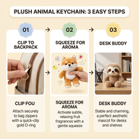 Breloques en peluche parfumées en forme d'animaux de dessin animé (paresseux, abeille, raton laveur) – Porte-clés et pendentifs pour sacs à dos – Lot mixte de petites poupées unisexe en gros 15 cm