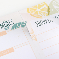 Bloc de notas con imán para nevera, planificador de comida y lista de comestibles, con logotipo personalizado