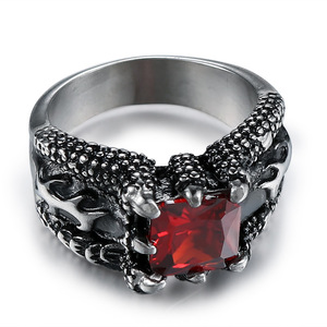 Exaggerated Vintage Gothic <strong>Mens</strong> <strong>Ruby</strong> Dragon Claw <strong>Ring</strong> - Product Image 4