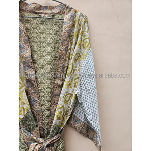 Robe Kimono 100% Soie Chic Bohème Vintage pour Femme, Légère et Confortable pour l'Été, avec Taille Élastique, Haute Qualité Thermique - Product Image 5