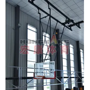 Hongkang ฮูปบาสเก็ตบอลแบบแขวน,แป้นบาสเก็ตบอลขนาดเล็กแบบกำหนดเองพร้อมกระจกนิรภัยทำงานไฟฟ้าปี HKXB-1002