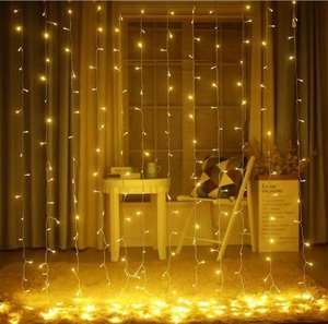 Guirnalda de luces centelleantes para cortina, 3*3m, 300 LED para boda, fiesta, hogar, jardín, dormitorio, decoración interior al aire libre - Product Image 1