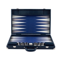 Jeu de backgammon de luxe fait main BGM, logo personnalisé, plateau de backgammon professionnel en cuir