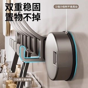 ตะขอแขวนสุญญากาศ Shu Zheng แบบ 5 ตะขอ ดีไซน์ทันสมัย ติดตั้งง่าย ตะขอแขวนผนังสำหรับแขวนเสื้อคลุมในห้องน้ำ ไม่ต้องเจาะ - Product Image 3