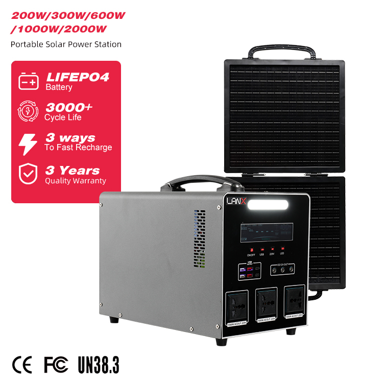 Professional Solar Energy System Iron LiFePO4 Battery 200W 300W 600W 1000W 2000W Energy Storage System Solar Power Station
