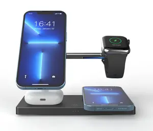 2024 di fabbrica nuovo prodotto 15W veloce caricatore magnetico Wireless per iPhone 14 13 Pro Max porta telefono 5 in1 Dock di ricarica