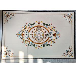 Mosaïque de marbre de luxe en jet d'eau, motif en marbre <span class=keywords><strong>beige</strong></span>, revêtement de sol en marbre pour projet de villa - Product Image 3