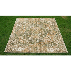 Oriental Medallion Area Rug Rectangle Wool Polyester Hand Knotted Non Slip <b>Rubber</b> Backing Living Room Floor <b>Mat</b> - Product Image 3