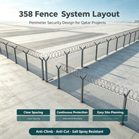 Clôture de sécurité périmétrique anti-escalade type Y Qatar 358 avec fil barbelé concertina, galvanisée à chaud et thermolaquée