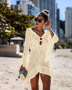 Robe de plage en crochet bohème à manches évasées, idéale pour la plage, les pique-niques, le camping en bord de mer, les vacances d'été - Product Image 5
