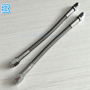 Tubi <span class=keywords><strong>Freno</strong></span> Universali AN3 3AN -3 in Acciaio Inox Intrecciato Rivestiti in PVC Trasparente con Terminali Girevoli Cromati - Product Image 3