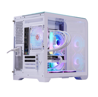 AntarcChill Wholesale Desktop Gaming Computer Case Display Screen Micro ATX Transparent Tempered Glass PC Case Cabinet