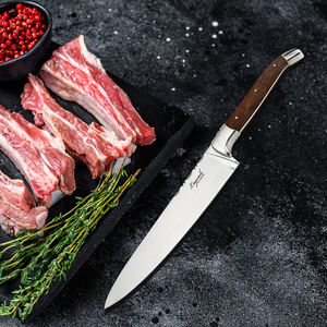 Ensemble de couteaux de cuisine en acier inoxydable de 10 pouces, couteau de chef, couteau à pain, couteau utilitaire, aiguiseur, manche en bois, écologique, passe au lave-vaisselle - Product Image 4