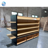 Présentoirs d'îlot détachables, durables et écologiques en grain de bois pour cigares, avec éclairage LED, pour l'aménagement intérieur de magasins de tabac