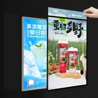 Boîtes lumineuses LED en verre ultra-minces personnalisées A1 A2 A3 A4, publicité, super lumineuses, cadre de menu rectangulaire, boîte lumineuse pour affiche