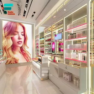 Factory Retail Cosmetics Store Display Perfume Cabinet Wig Store Shelving Beautiful Fashion Shop Design Display Racks